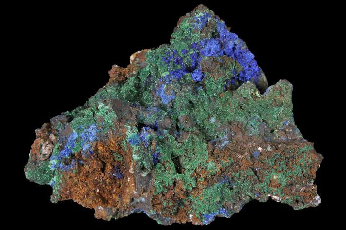 Sparkling Azurite and Malachite Crystal Cluster - Morocco #127520